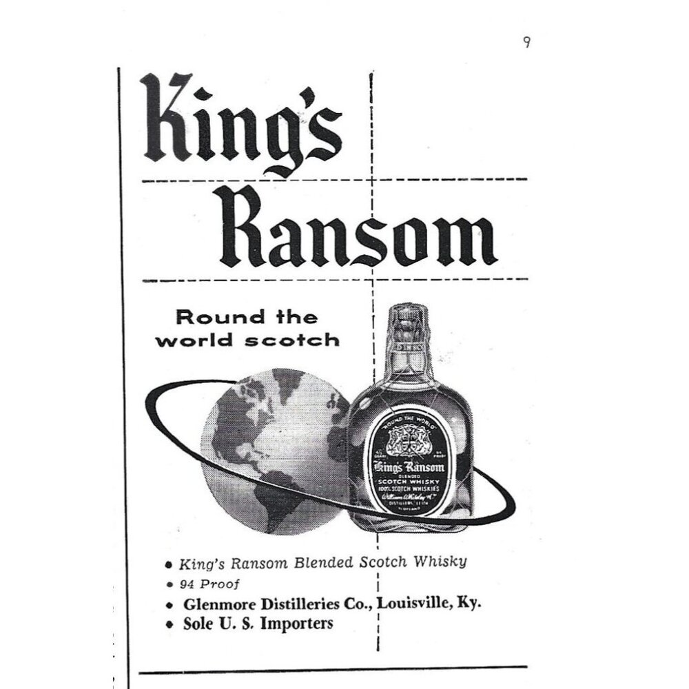 King's Ransom World Scotch Whisky 1950s Vintage Print Ad